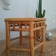 Table appoint hexagonale en  bambou - vintage