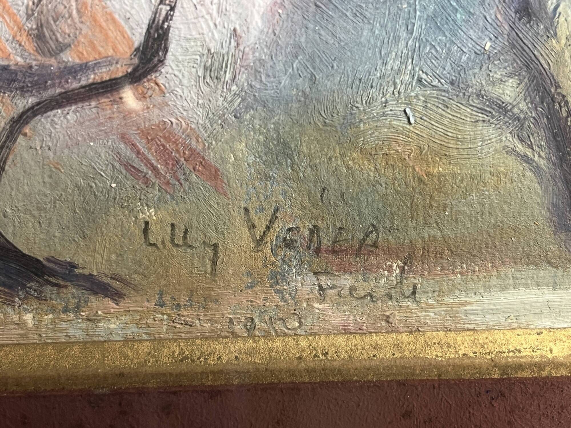 Oil on Canson, landscape located in Italy, signed mid 20th century.