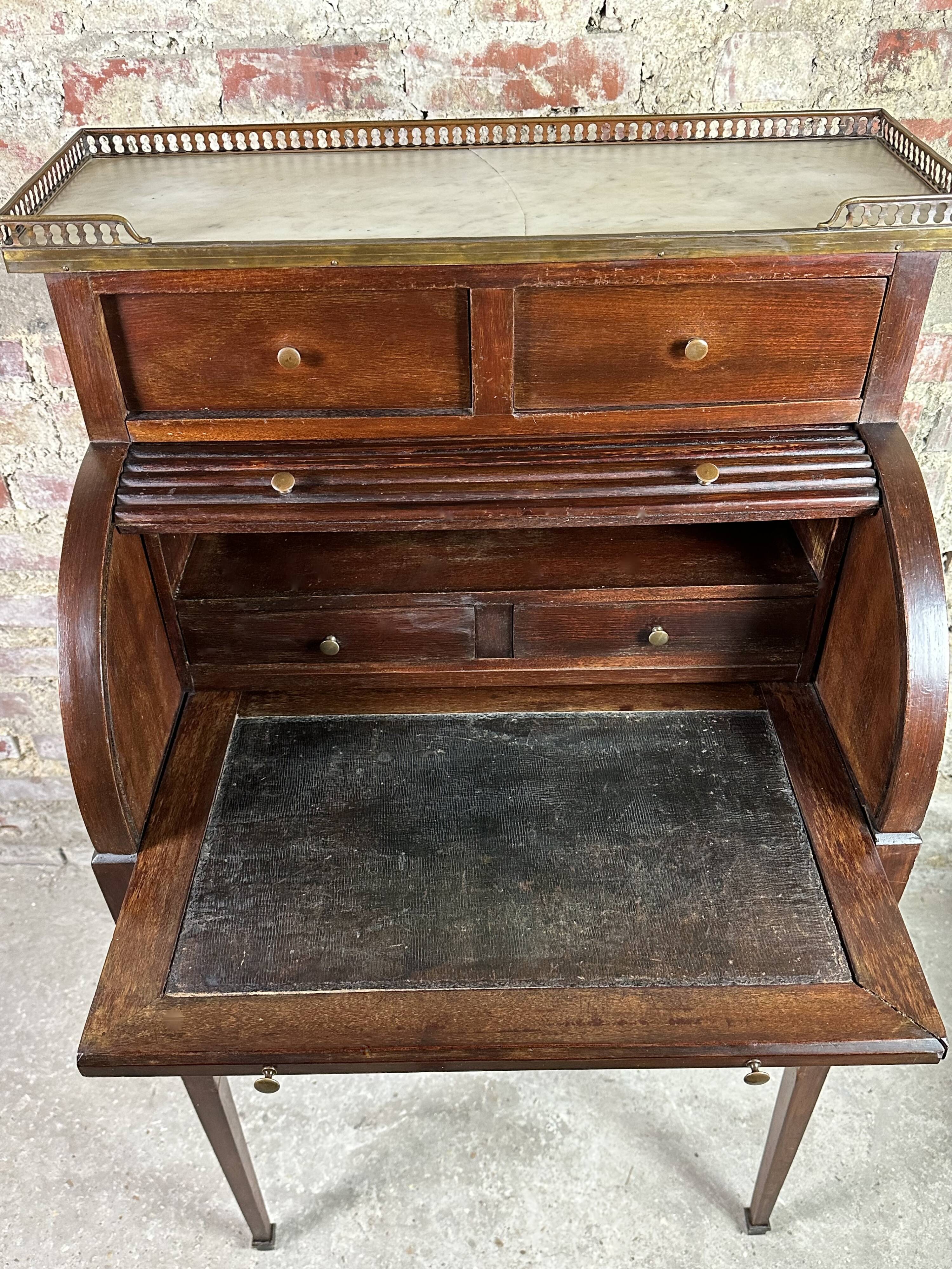 Louis XVI style mahogany cylinder desk 1900s