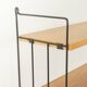 WHB wall shelf with ash wood shelves and black metal frame