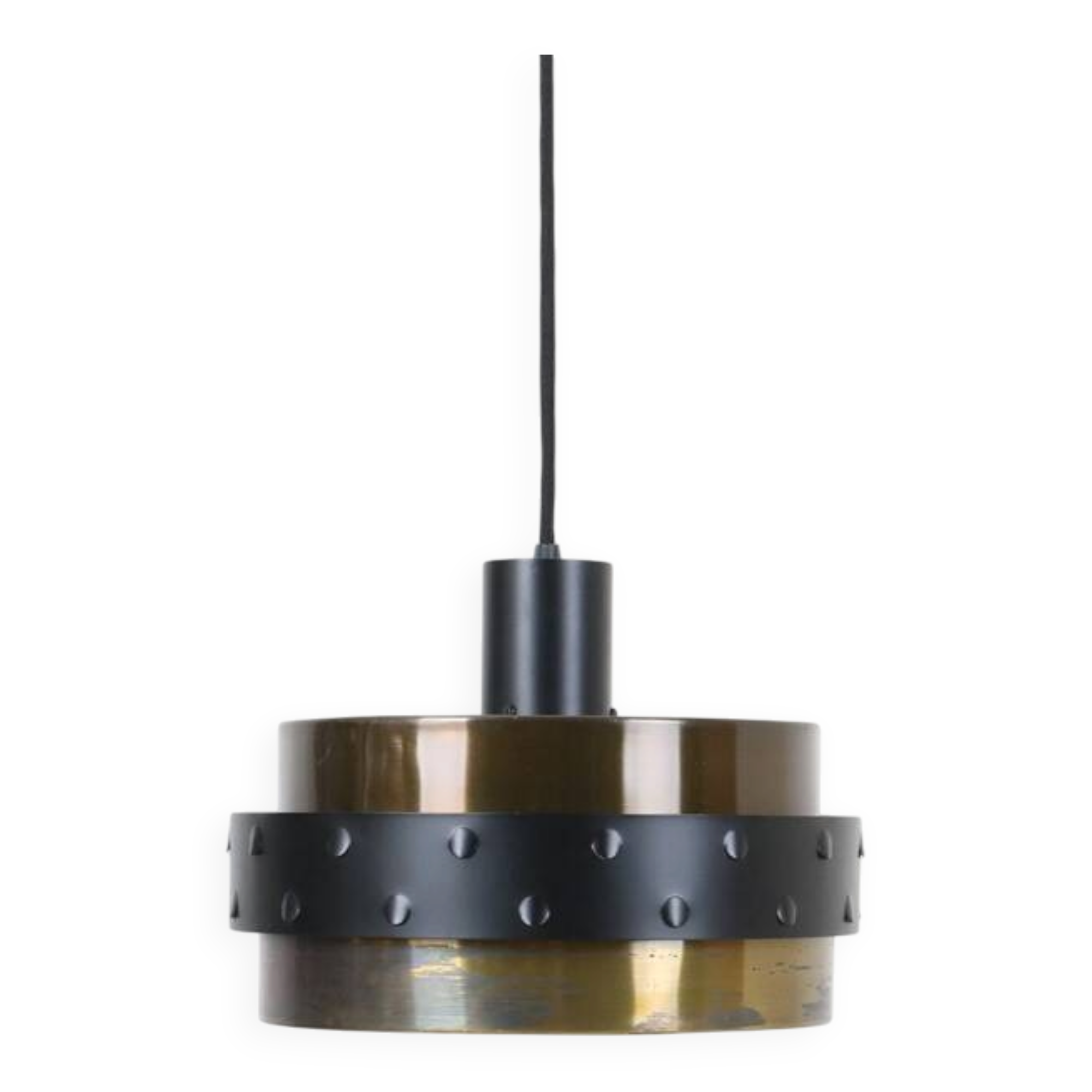 Mid-century brass pendant lamp / 1960s / Danish modern design / black