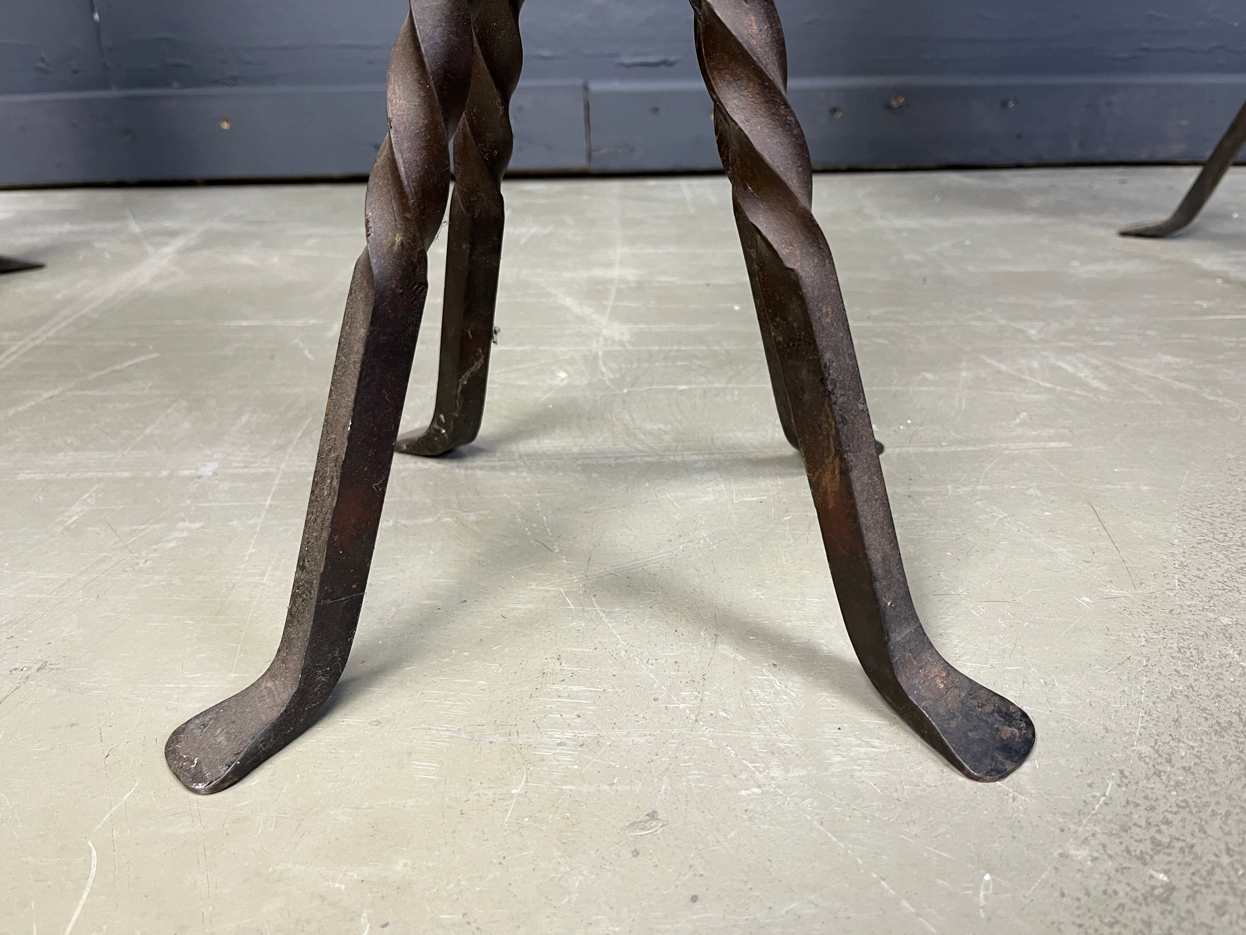 Vintage French wrought iron bar stools, 1960s - set of 3