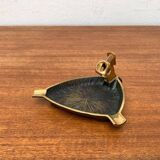 German brass ashtray with cigar cutter, 1950s.