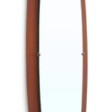 Oval wall mirror in teak, 1960s