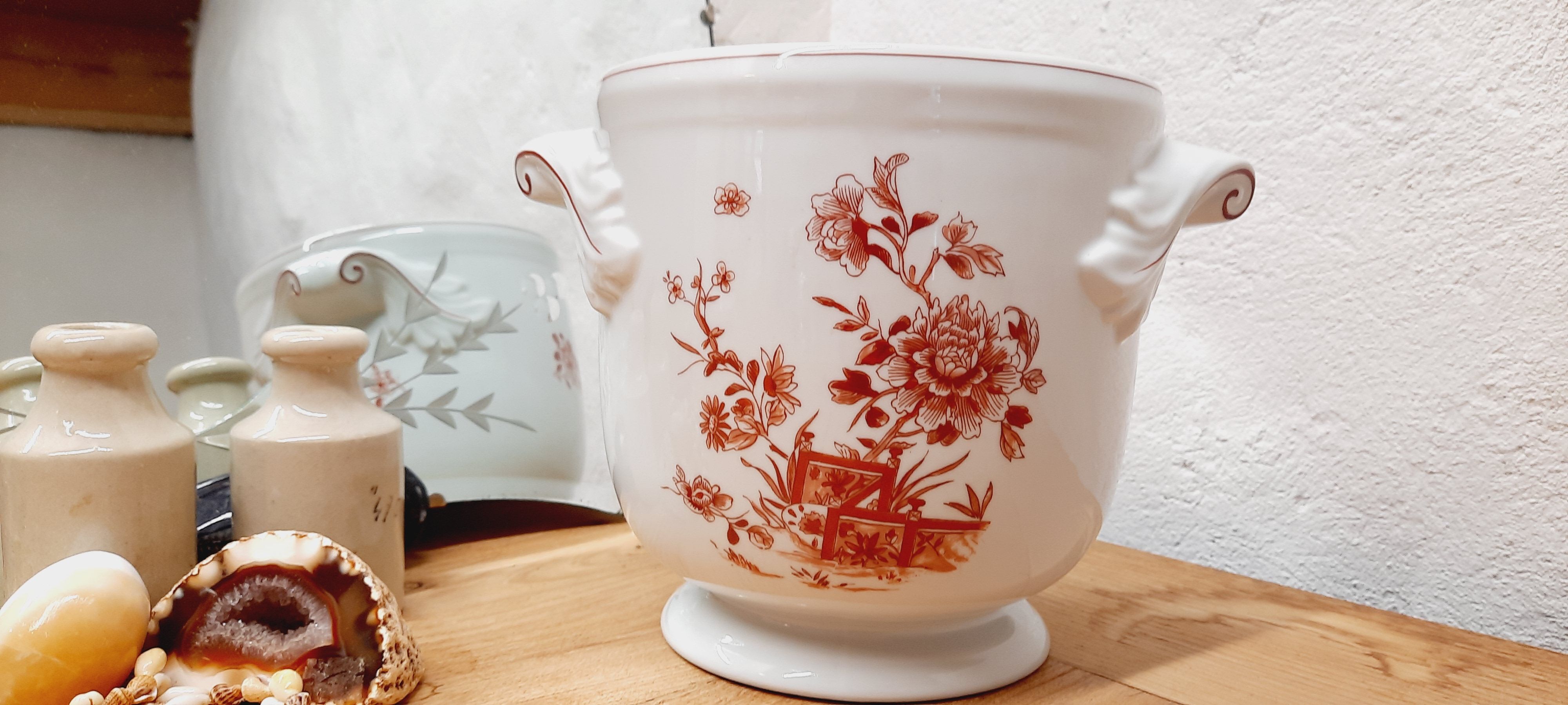 Pot cover Vista Alegre peonies