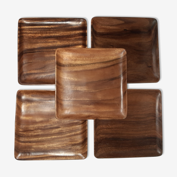 Square wooden presentation plates