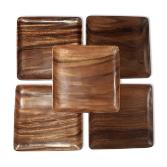 Square wooden presentation plates