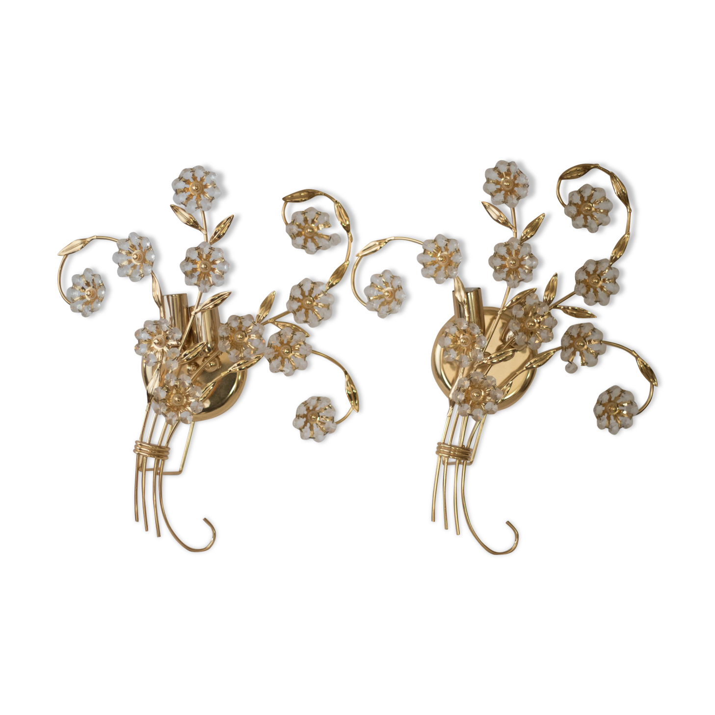 Pair of wall light Italian "Bouquets of flowers"
