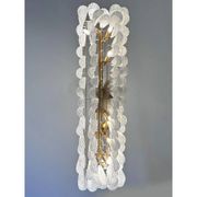 Chandelier rectangulaire en verre de Murano "Conchiglie" clair contemporain en or par