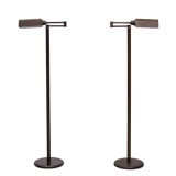 Pair Bronze Swing Arm Library Floor lamps 1970s Germany