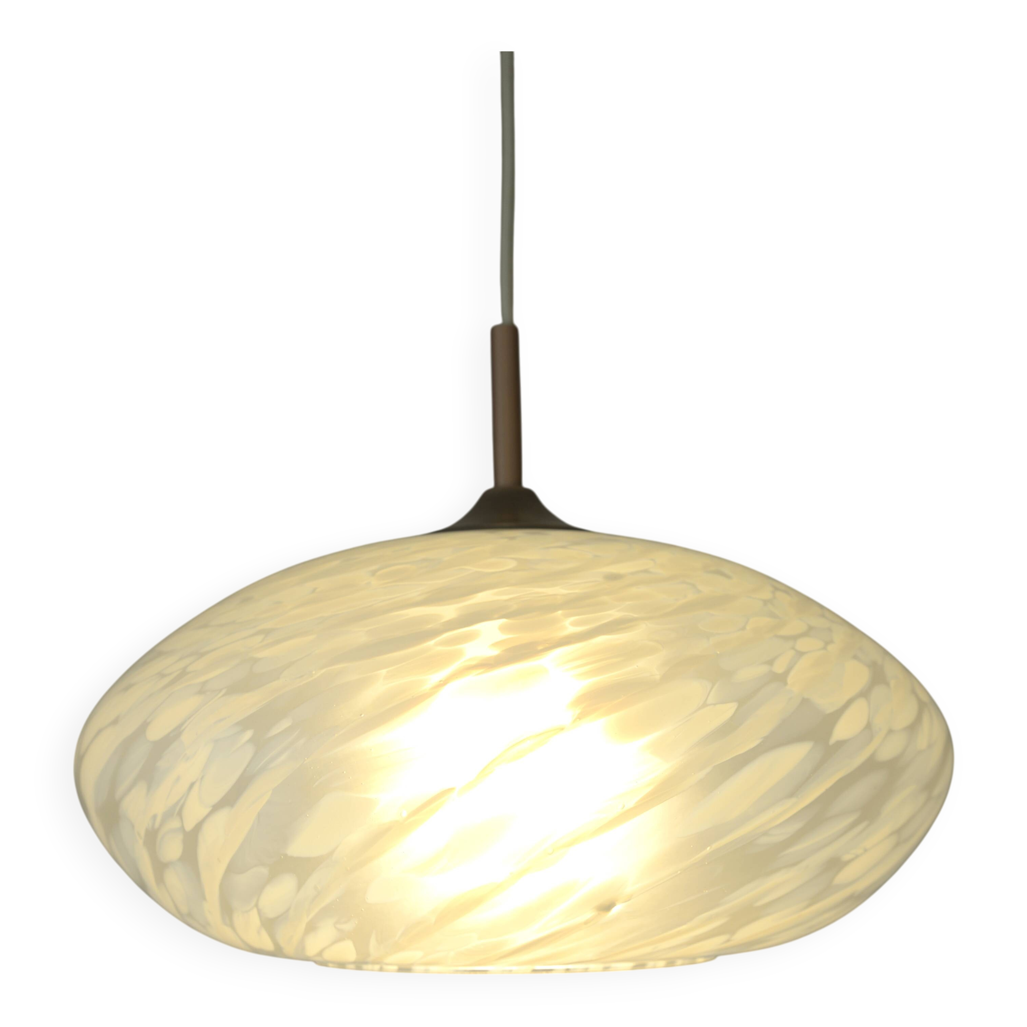 Vintage chandelier / Murano glass hanging lamp / Unique light fixture / Pendant light / Italy 1980s