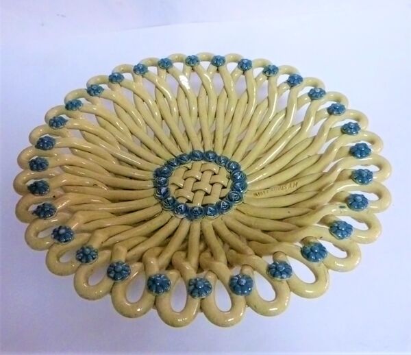 Coupe en céramique tressée signée foucard jourdan vallauris 1950
