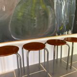 Set of 4 vintage industrial stools 50s