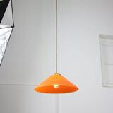 Lampe à Suspension Vintage en Laiton et Verre, Italie
