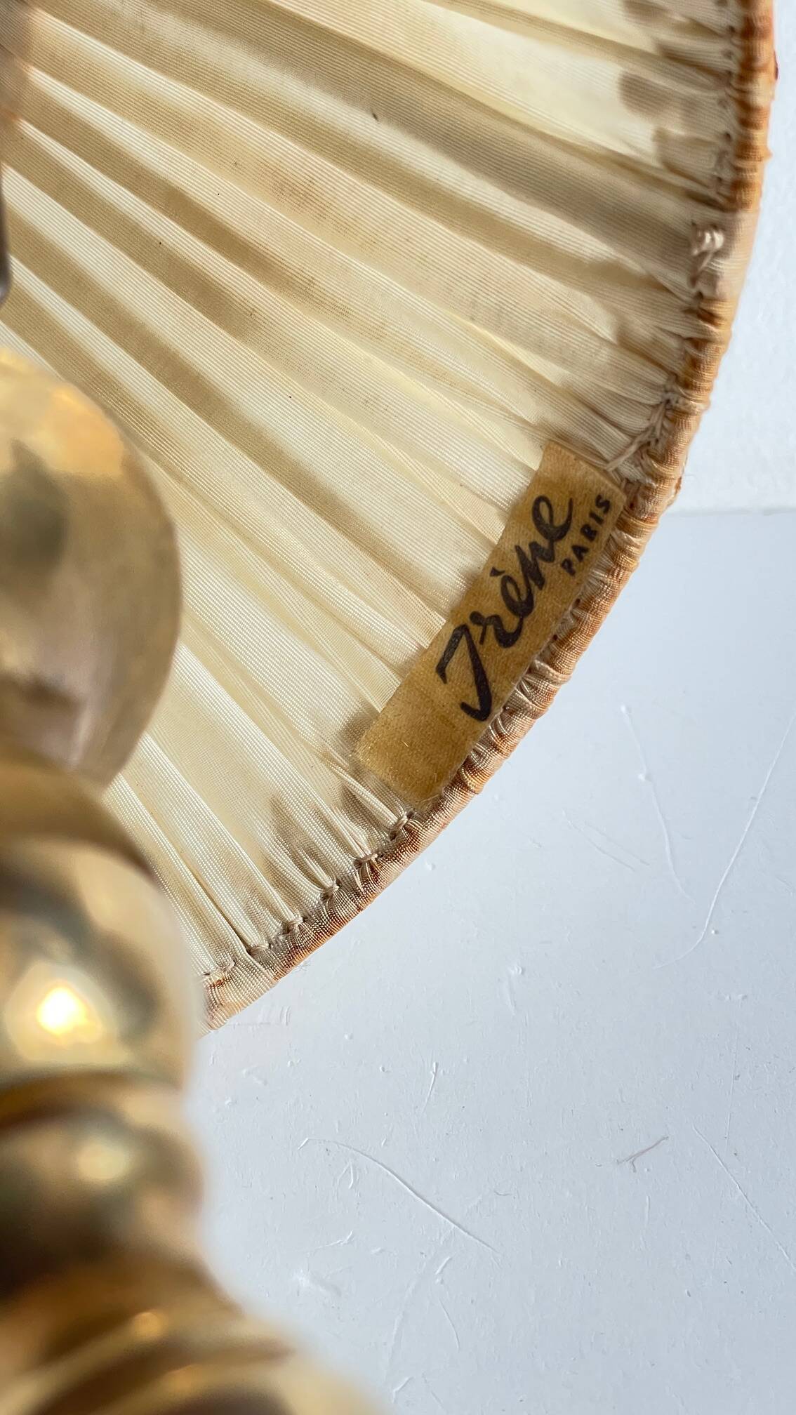 Solid brass lamp and antique lampshade