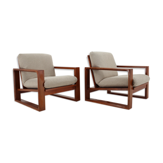 1960s Miroslav Navratil Pair of  Armchairs in Bouclé Upholstery