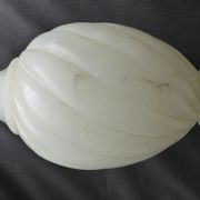 Antique lamp foot in alabaster marble torso belly, pearl rows