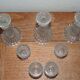Candle Holders and Doll Dinette Glasses in Molded Pressed Glass Portieux or Vallerysthal