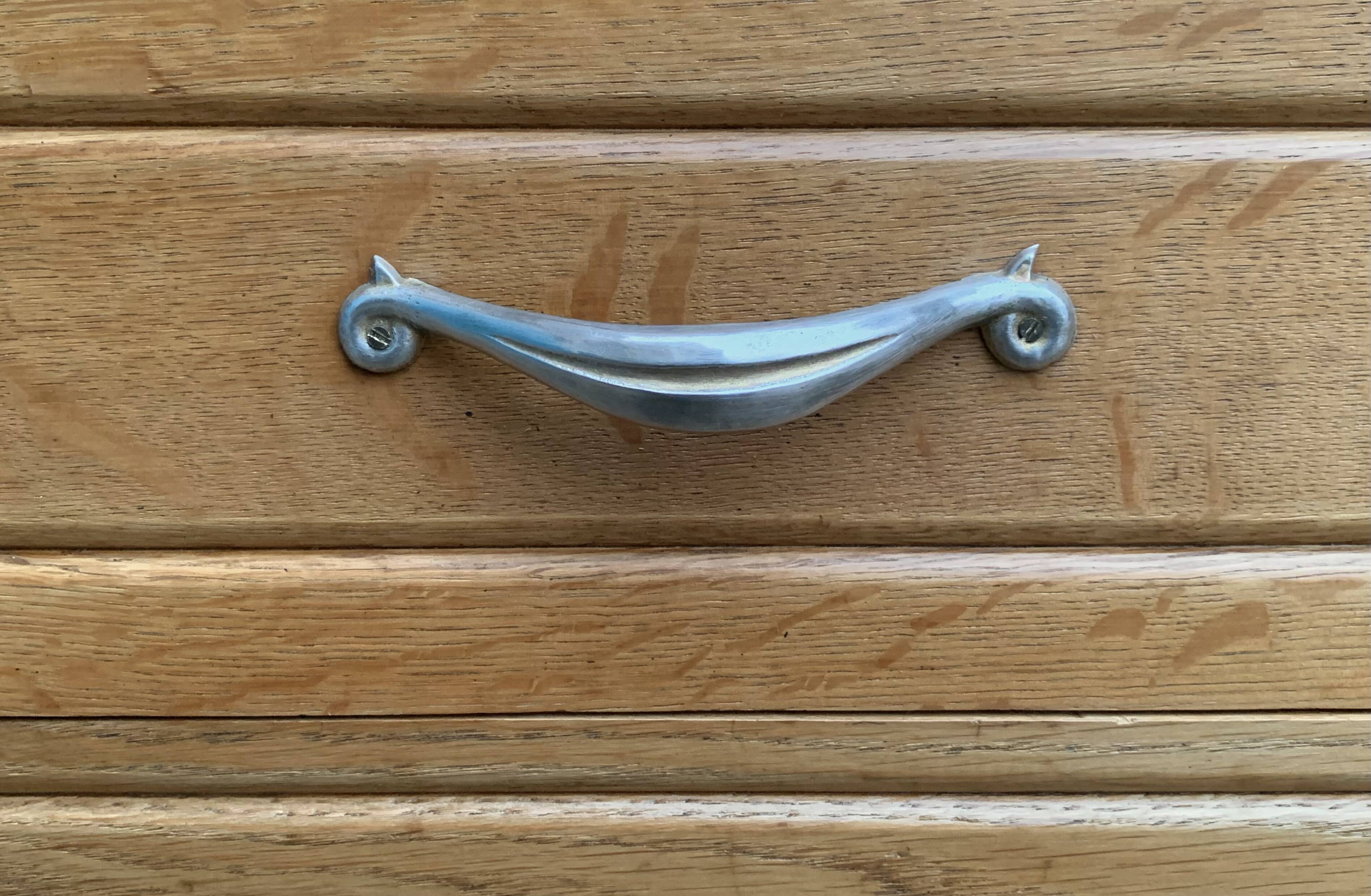 Parisian art deco hotel wardrobe in solid raw oak 1930