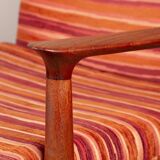 Pair of Danish armchairs in solid teak and fabric, Svend Aage Eriksen 1960.