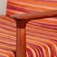Pair of Danish armchairs in solid teak and fabric, Svend Aage Eriksen 1960.
