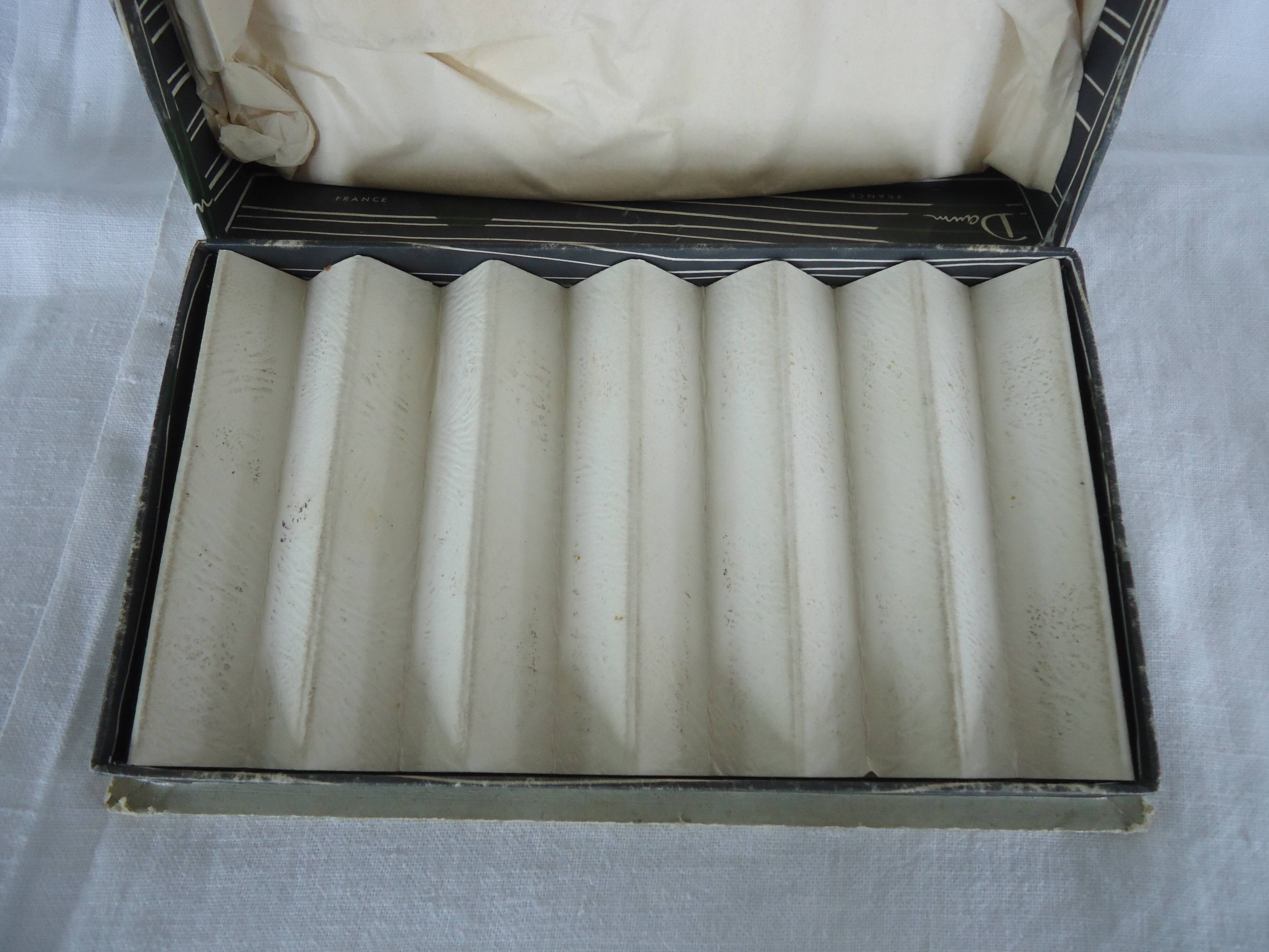 Set of six crystal knife rests, signed DAUM