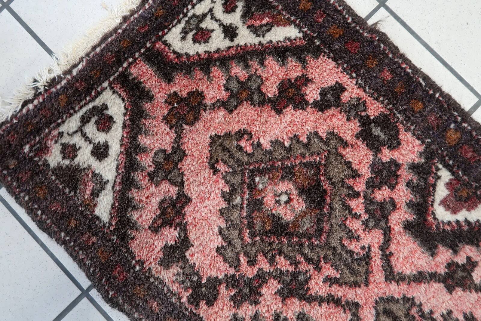 Handmade vintage Uzbek Bukhara runner 1.7' x 4.5' (52cm x 139cm) 1960s - 1С1164