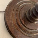 Turned wooden lamp foot in the shape of a warhead