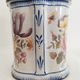 Earthenware box decoration of flowers Faience factory of Charolles