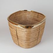 Vintage Italian style pencil holder and brass planter or basket.