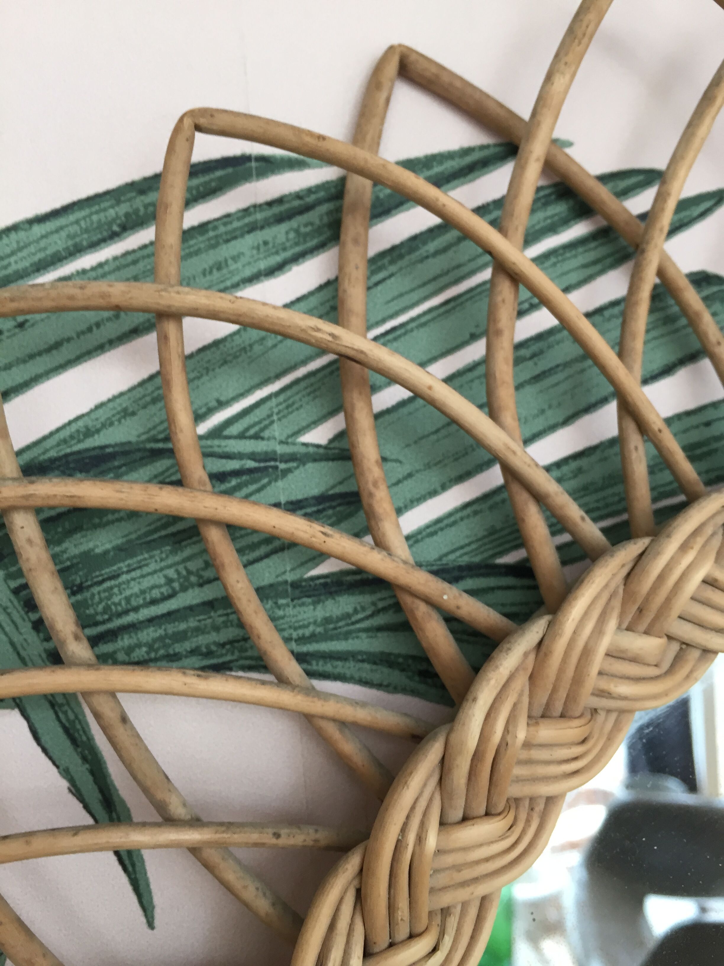 Vintage rattan mirror, 1960