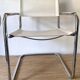 Fauteuil de bureau en simili cuir blanc et métal chromé style Matteo Grassi, Italie
