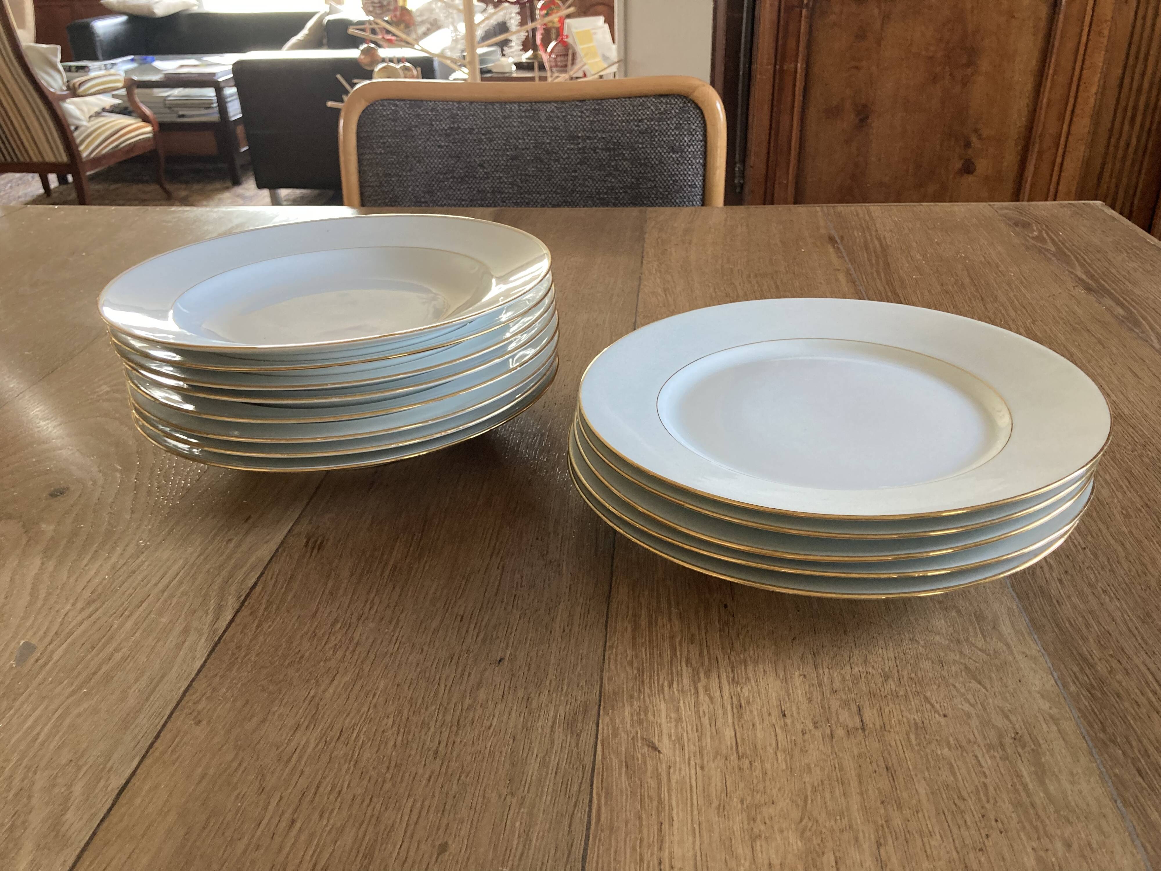 White Limoges plates