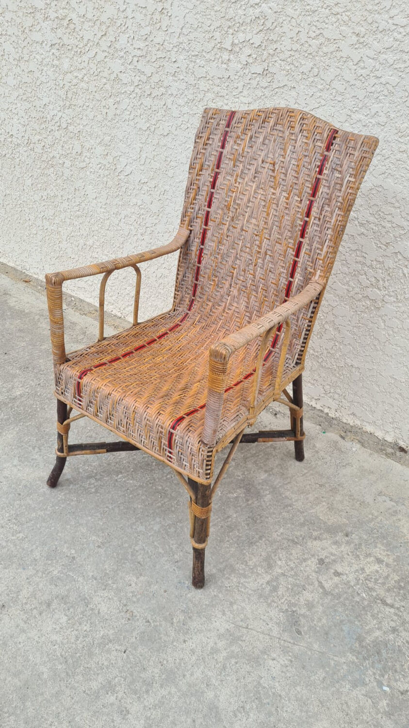 Rattan armchair "A la Girafe"