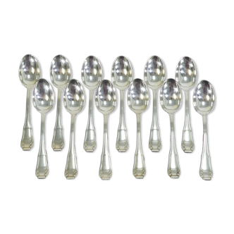 Set de 12 grandes cuilleres Boulenger en metal argenté modele regence berry