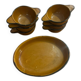 Dish and 6 terracotta bowls