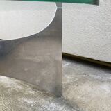 Table basse en verre et métal