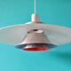 Suspension in brushed aluminum, interior in 3 colors. Denmark 1970