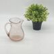 Biot style bubbled glass pitcher, pink tones, vintage