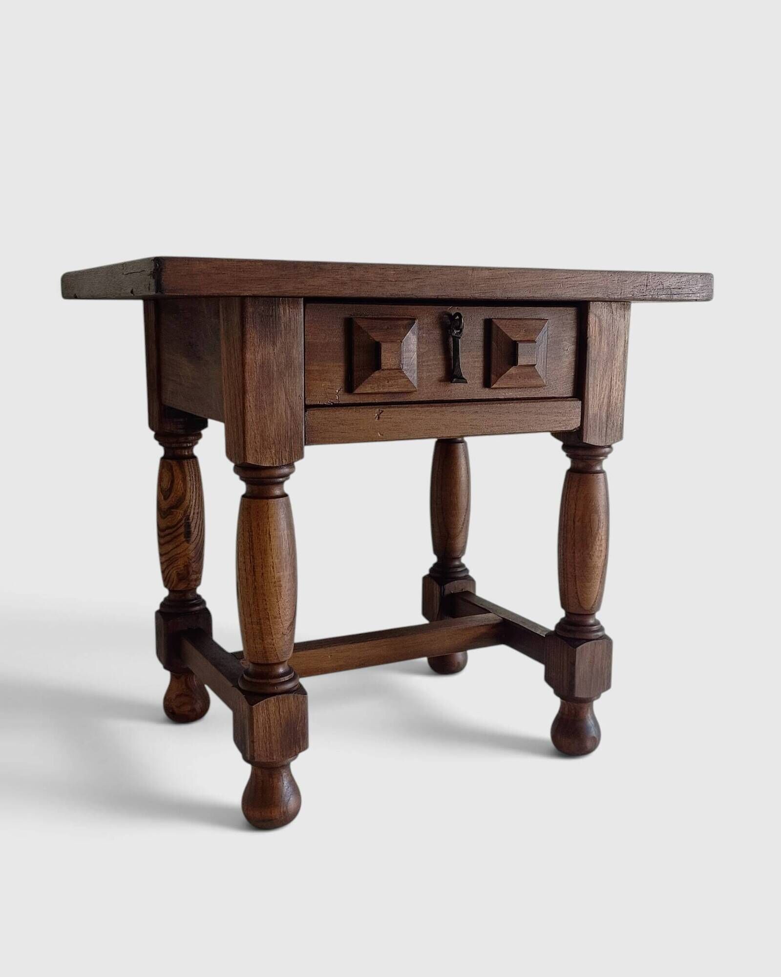 Spanish Castilian Baroque Revival Side Table, Mid-20th Century