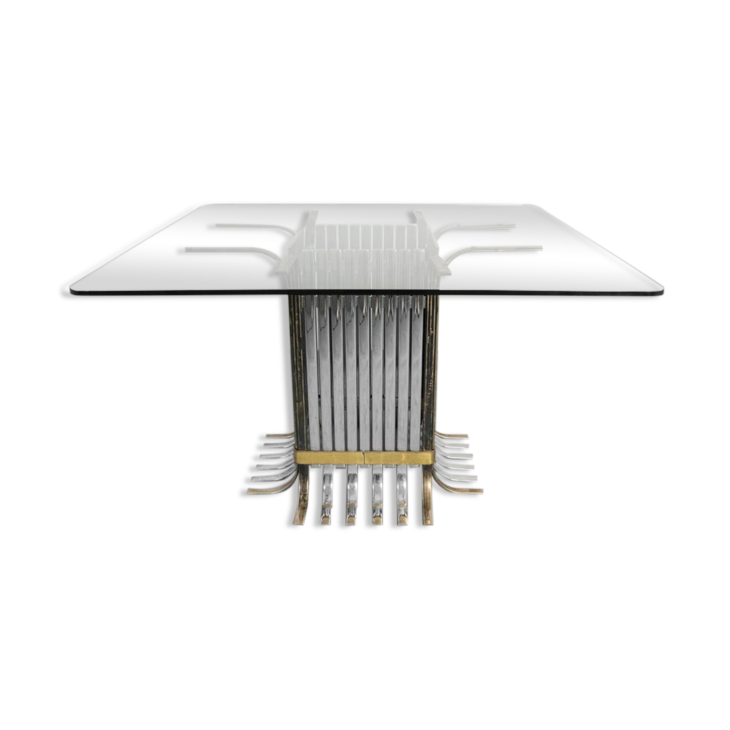 Dining table steel brass 70