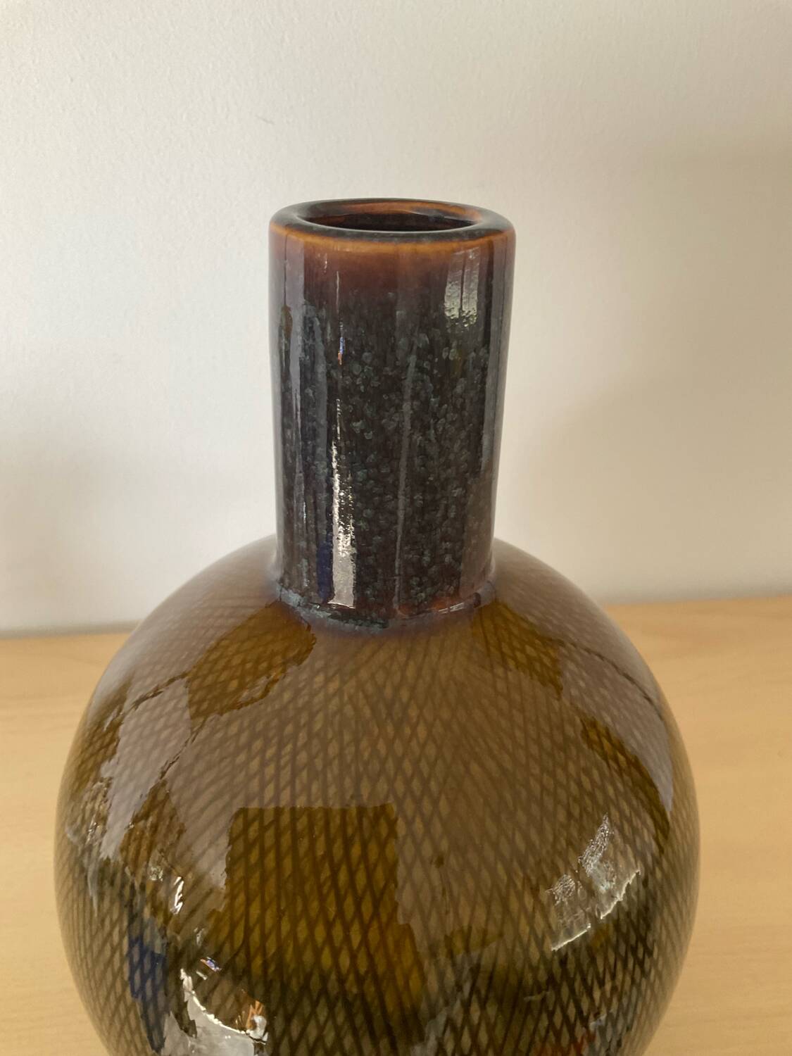 Vase vintage en céramique émaillée