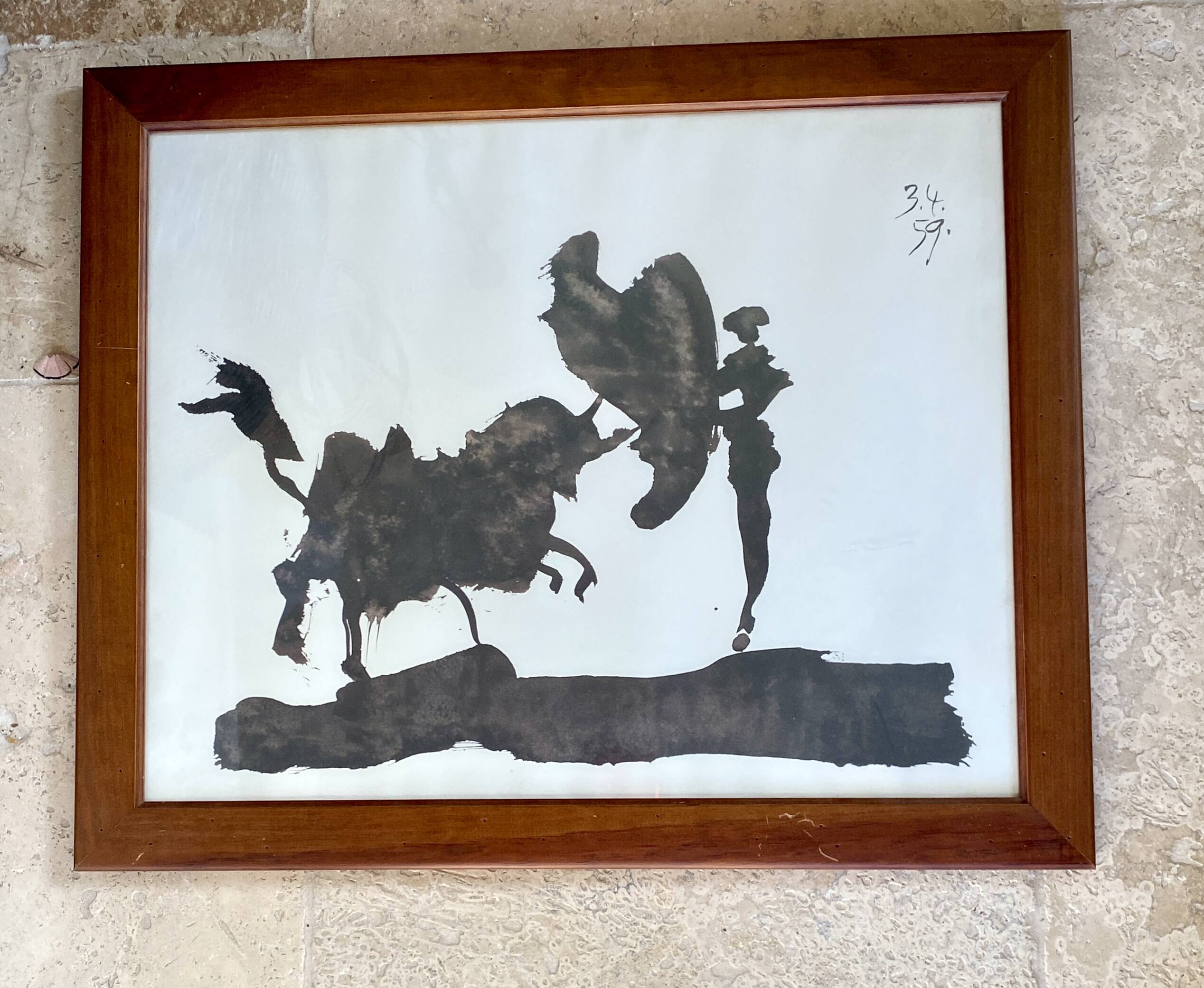 Picasso poster, wooden frame with glass