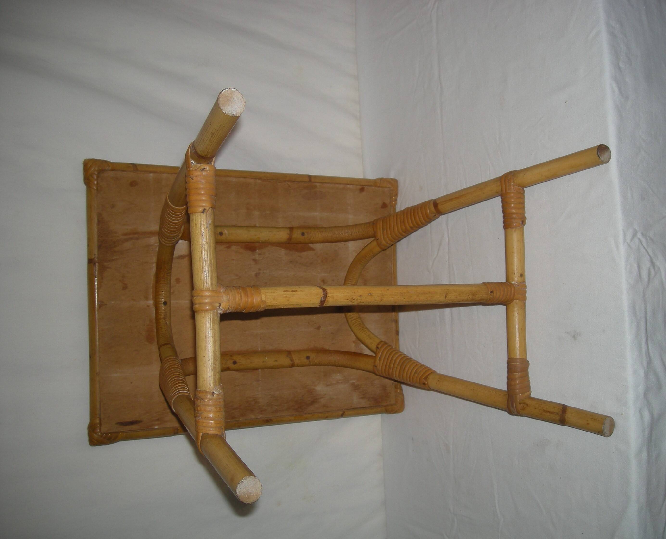 Bamboo-rattan coffee table from the 50s