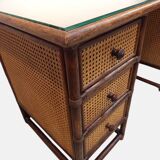 Vintage bamboo and cane desk