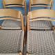 Serie 4 chairs wood and rope ep 1970/80 design