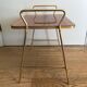 Side table gold plate vintage formica