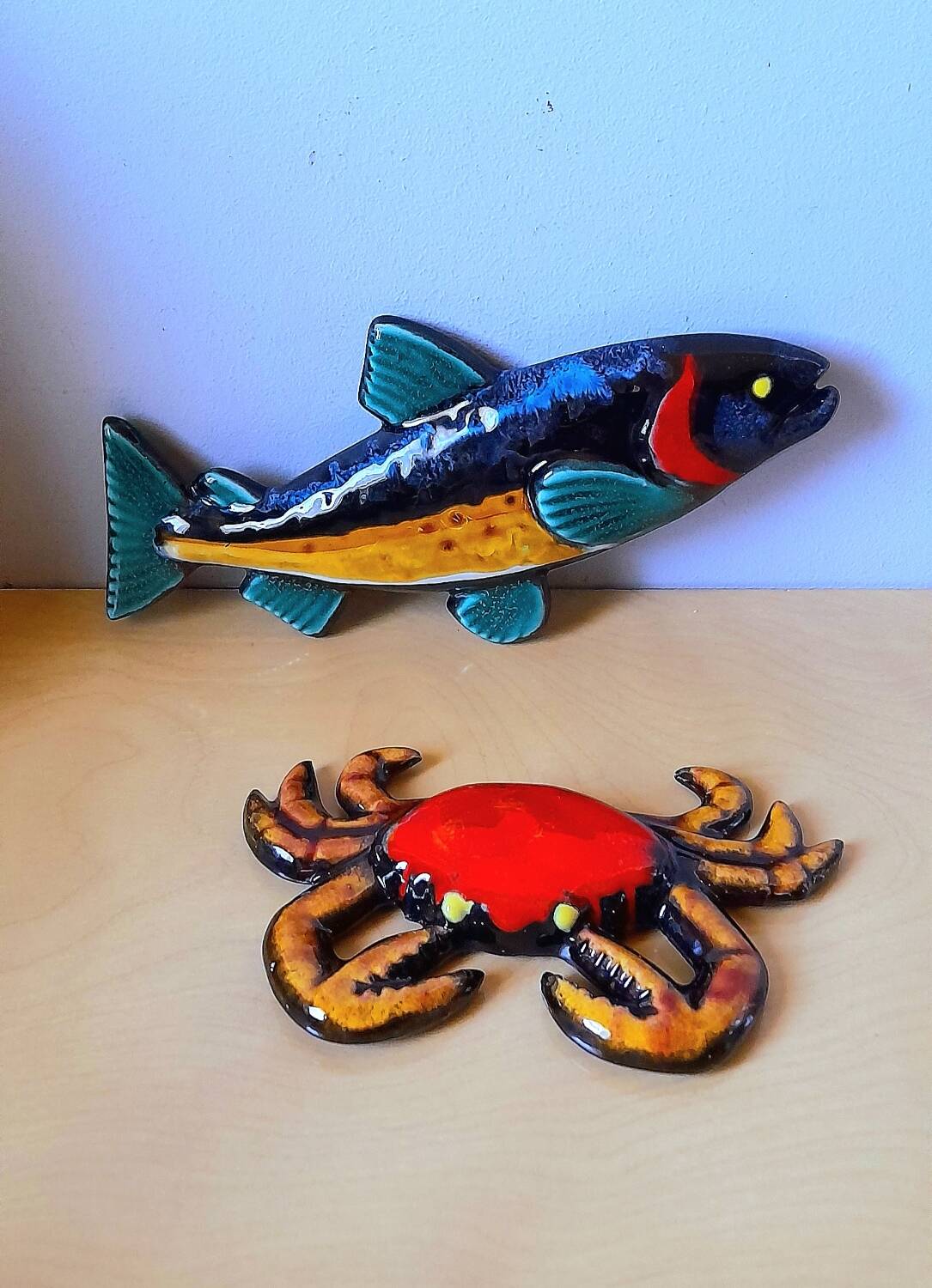 Ceramic fish and crab 1960