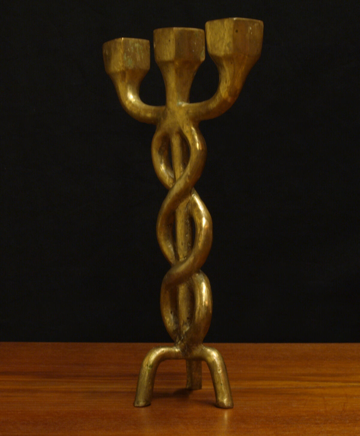 Brutalist bronze chandelier