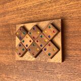 Mid-century Scandinavian teak dice game from the 1960s.